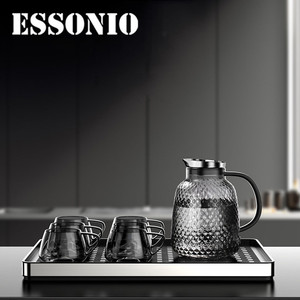 ESSONIO日式玻璃冷水壶家用轻奢大容量凉水壶套装夏天花果茶壶