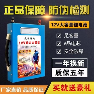 锂电池12v大容量大功率100安220ah动力三元聚合物超轻电瓶推进器