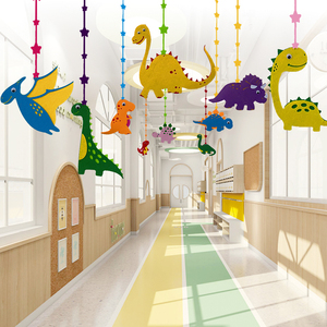 幼儿园恐龙主题环创吊顶装饰教室走廊布置楼道挂饰游乐场空中吊饰