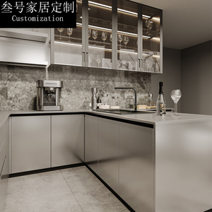 北京304不锈钢橱柜加厚整体定制中岛台开放式厨房灶台柜定做0甲醛