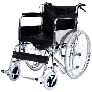 鑫康扬双座垫轮椅带坐便器折叠高靠背便携轮椅老年残疾人手推代步
