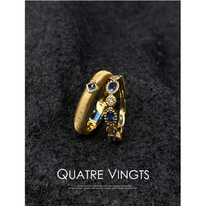 QUATRE VINGTS 蓝宝石婚戒 春季新品小众设计定制轻奢时尚18K金