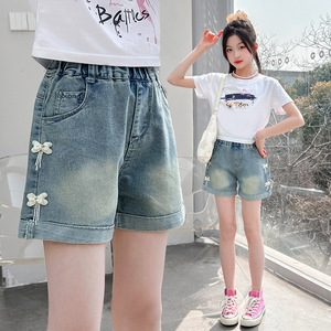 女童牛仔短裤2024新款夏装裤子洋气时尚儿童大童女孩夏季薄款热裤