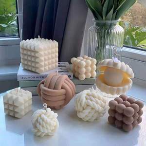 3D魔方系列香薰蜡烛硅胶模具几何魔球蜡烛模具创意慕斯蛋糕磨具