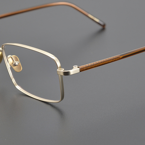 金色 纯钛眼镜架 近视超轻全框商务男士镜框配近视眼镜成品 气质
