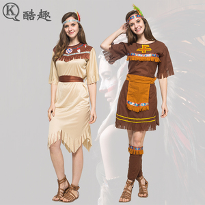 万圣节cos美洲土著原住民印第安原始人猎人服装成人女舞会演出服