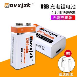 何维克9V充电电池USB大容量可金属探测器万用表话筒6F22九9伏锂电