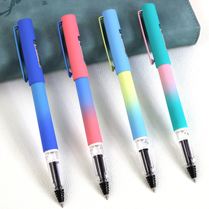 宝珠钢笔式中性笔学生书写用简约炫彩可替换墨囊钢笔子弹头走珠笔
