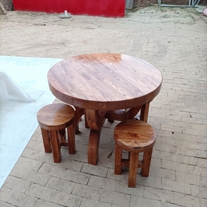 老榆木圆桌长条桌条凳方桌餐厅酒店简约现代原生态实木家具特价