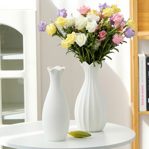 简约创意白色陶瓷花瓶干花插花水养现代北欧客厅餐桌家居装饰摆件