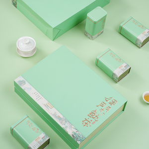 新款绿茶茶叶包装盒空盒龙井黄山毛峰碧螺春半斤一斤装礼品盒定制