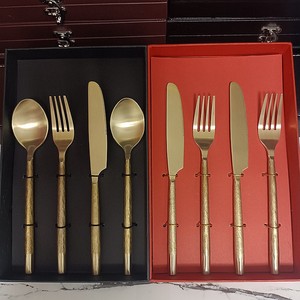 纯铜实心铜西餐勺西餐叉西餐刀黄铜刀叉勺加厚手工打造礼品盒套装