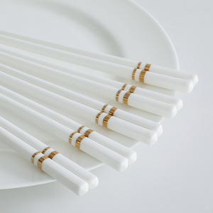 陶瓷筷子家用欧式防滑防霉景德镇骨瓷快一盒五双普通包装餐具礼品
