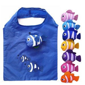 热带鱼可折叠便携购物环保袋 卡通时尚宣传手提袋超市礼品方便带