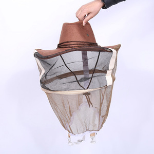蜜蜂防蜂帽防蜂衣牛仔帽高档透气蜂帽防蛰高清防火面罩防蜂服养蜂