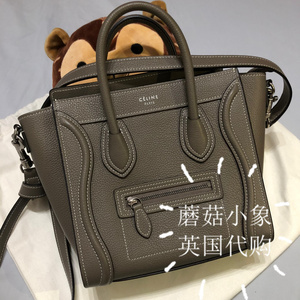 Celine/赛琳 LUGGAGE NANO 鼠灰色 笑脸包 手提包 斜挎包 女包