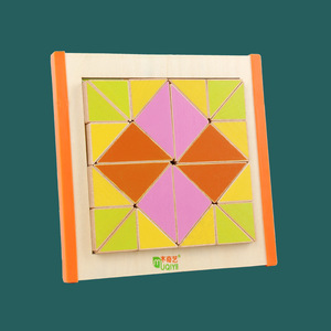 幼儿童早教形状配对六边形三角形马赛克拼板桌面拼图益智玩具