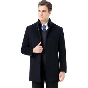 牧歌鸟品牌毛呢大衣冬男士中E6212长款季加厚保羊暖可拆羽卸绒内