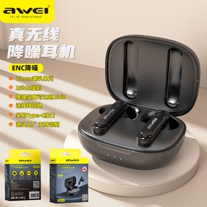 Awei用维/T66半入耳ENC降噪蓝牙耳机高清通话音乐长续航手机通用