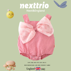 英国Next婴儿夏装女宝宝吊带连体衣甜美公主风哈衣女童外穿爬服