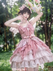 粉色花嫁lolita连衣裙JSK洛丽塔洋装华丽气质礼服在逃公主裙