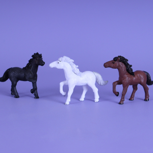 静态仿真白色棕色黑色小马小动物微缩微景观沙盘造景模型摆件玩具