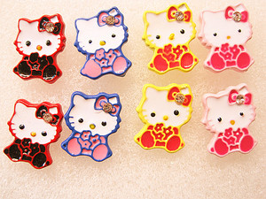 特价韩国流行饰品甜美款Hellokitty凯蒂猫镶钻可爱耳钉糖果色耳环