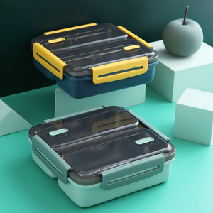 304不锈钢分格日式饭盒可注水加热学生上班族午餐盒可便携便当盒