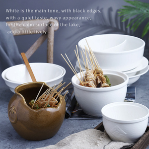 新款串串火锅专用碗钵钵鸡盆餐厅商用陶瓷碗自助餐厅调料碗