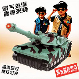 儿童电动遥控坦克履带式男孩合金属美国充可开炮仿真99玩具模型车