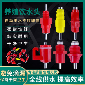 养鸡用自动饮水器钢球阀水嘴鸡乳头弹簧大红头方管钢柱饮水器水嘴