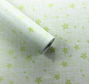 清新绿色小碎花自粘墙纸PVC卧室走廊大学生寝室宿舍女生房间壁纸