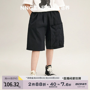 NNGZ设计师风女童立体小熊休闲裤夏季洋气儿童五分裤童装外穿短裤