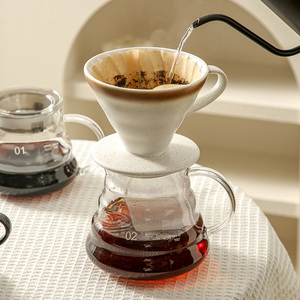 陶瓷咖啡滤杯V60煮咖啡过滤器玻璃分享壶滴漏壶挂耳过滤杯手冲壶