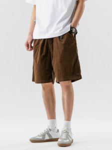 FFM-studio 日系新款复古潮流纯色灯芯绒休闲短裤宽松