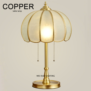 美式台灯 创意卧室床头灯高级感 全铜欧式法式中古新中式复古台灯