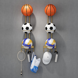 上墙免打孔篮球架壁挂家用置物球架足球摆放小物品整理收纳小挂钩