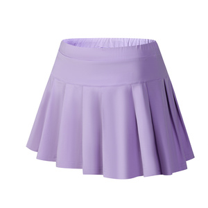 新款羽毛球服女短裤裙百褶速干运动紫色包臀显瘦网球裙子下装