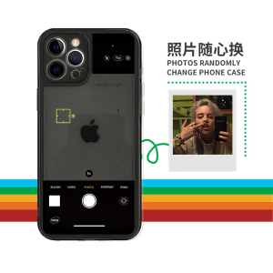 原创相机界面手机壳12pro适用于苹果全包软壳8p创意11可更换照片12promax拍立得14promax情侣13pro相框14创意