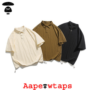 Aape wtapsPOLO衫男士夏季短袖t恤男翻领夏装冰丝薄款体恤上衣服