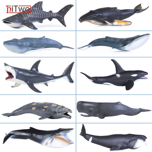 仿真海洋生物鲨鱼玩具鲸鱼动物模型弓头鲸蓝鲸大白鲨儿童生日礼物