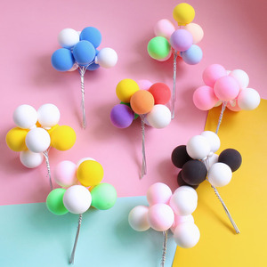 烘焙蛋糕装饰告白气球软陶气球彩色黏土小气球生日派对甜品台插件