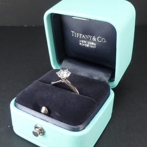 美国Tiffany代购六爪setting 1.37克拉F色VS1铂金结婚钻戒指正品