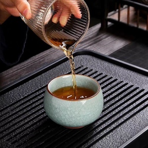 汝窑茶杯主人杯喝茶杯男款高端个人专用茶具陶瓷冰裂纹杯功夫单杯