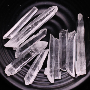 易晶缘水晶碎石天然白水晶六棱柱原石摆件超透晶体小号长条形矿石