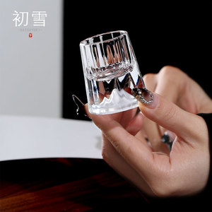 Hatsuyuki初雪 生为冰山杯白酒杯清酒杯小杯子水晶玻璃日式观山杯