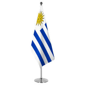 乌拉圭国旗摆件 2米2.6米室内落地旗杆 经贸洽谈办公会