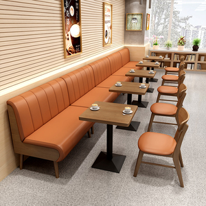 茶餐厅定制板式卡座沙发凳咖啡厅甜品奶茶店桌子桌椅组合餐饮家具