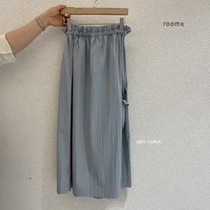 roomk 0903KOREA韩国东大门代购夏季设计感百褶花苞抽绳半身裙