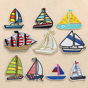 儿童帆船系列布贴精致彩色小船补丁贴衣服贴背包贴DIY缝破洞贴布